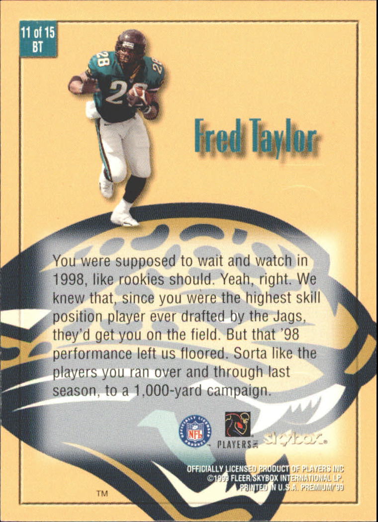 1999 SkyBox Premium Box Tops #11BT Fred Taylor back image