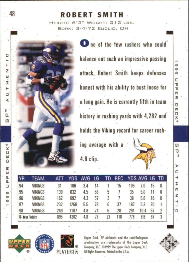 1999 SP Authentic #48 Robert Smith back image