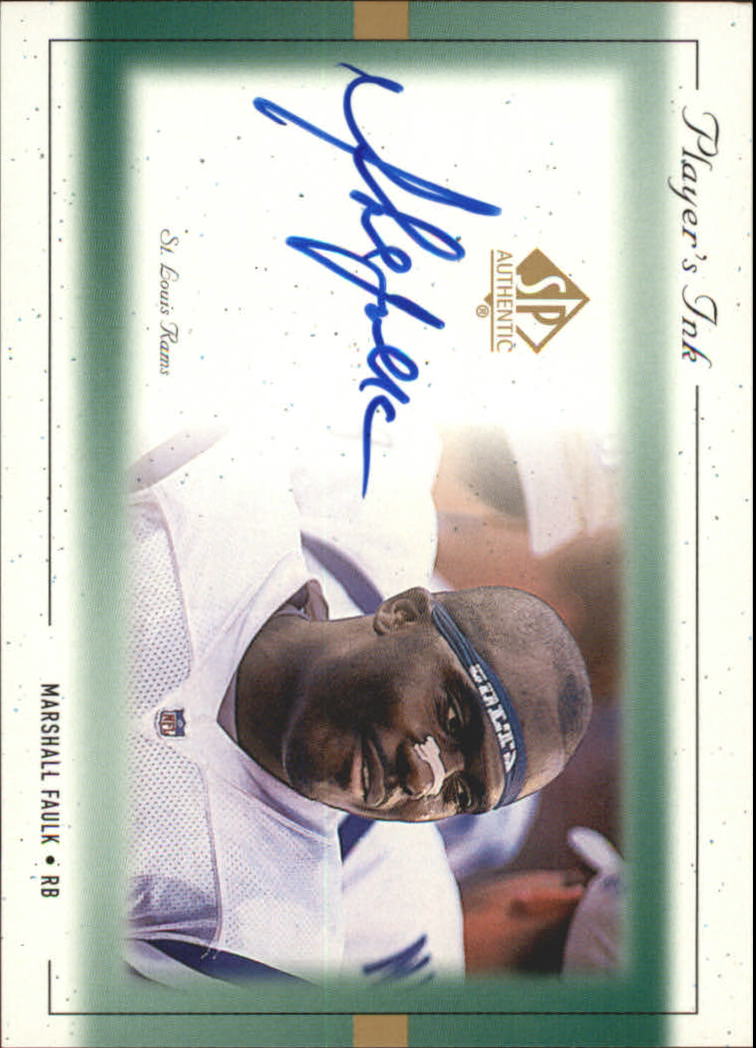 1999 SP Authentic Player's Ink Green #MFA Marshall Faulk