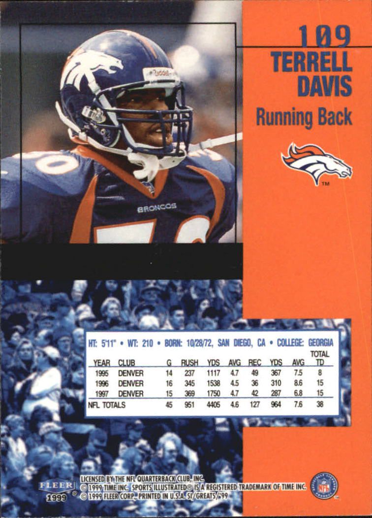 1999 Sports Illustrated #109 Terrell Davis back image