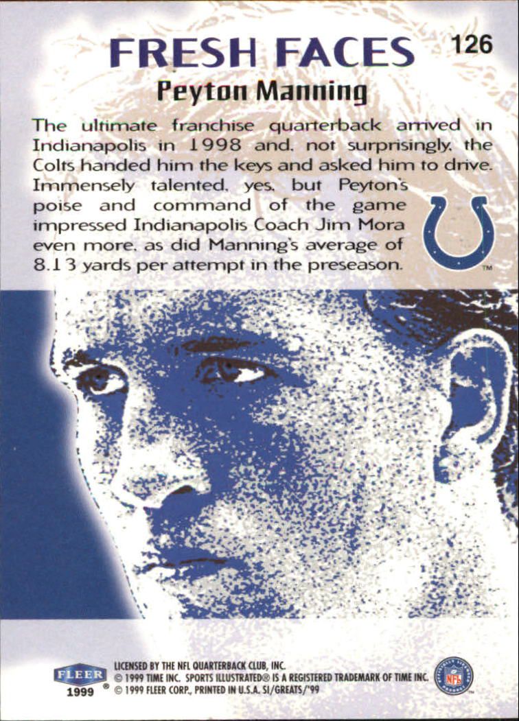 1999 Sports Illustrated #126 Peyton Manning FF back image