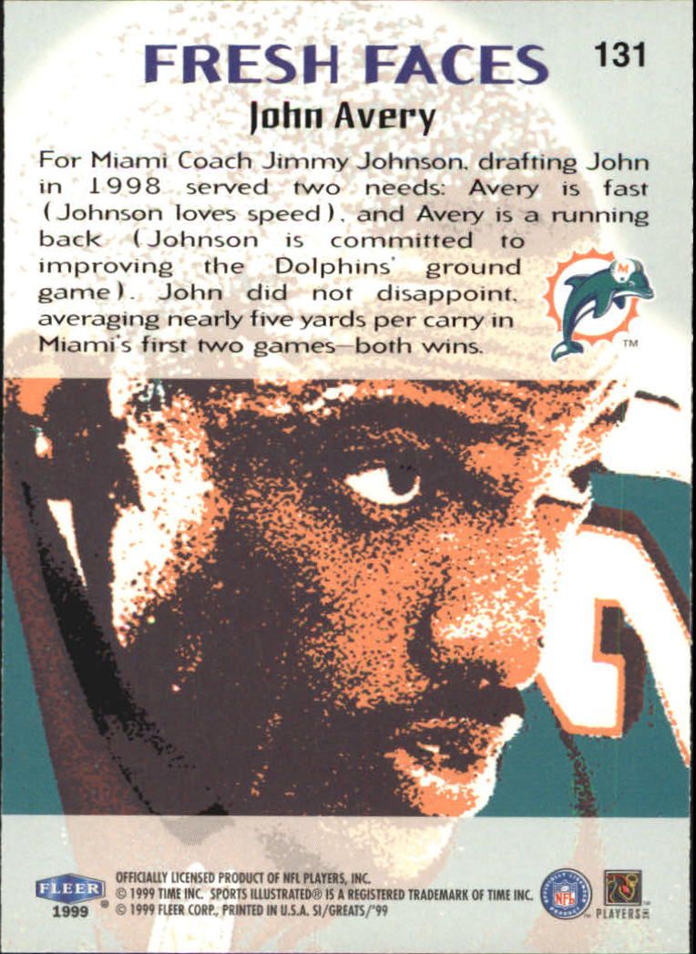 1999 Sports Illustrated #131 John Avery FF back image