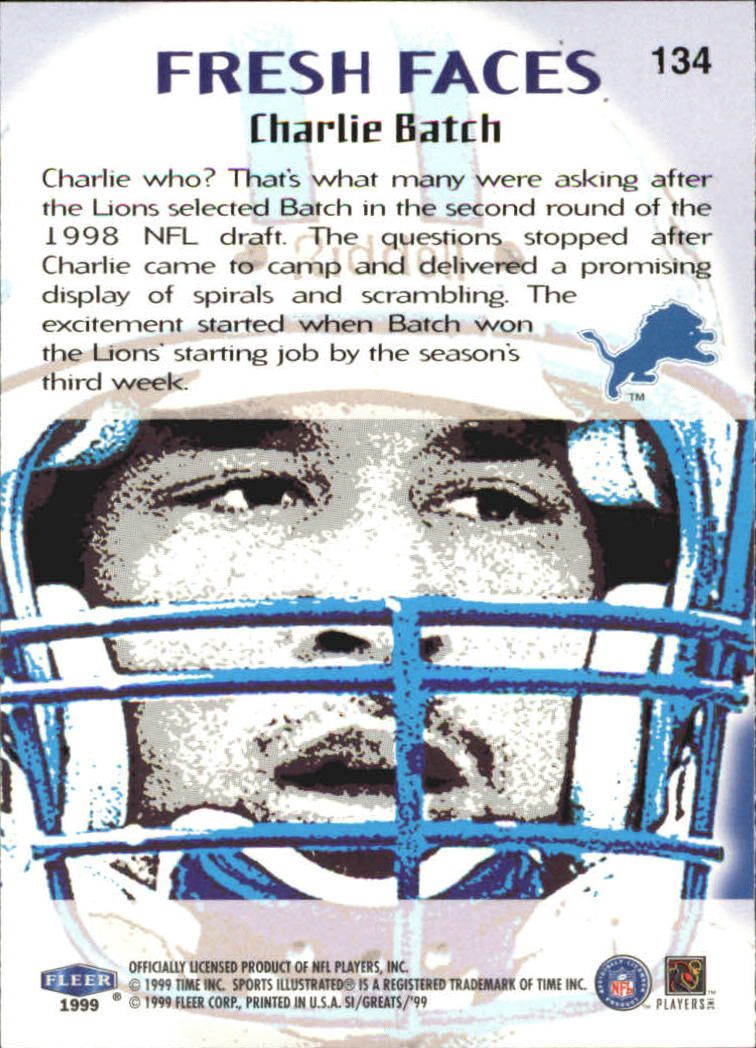1999 Sports Illustrated #134 Charlie Batch FF back image