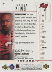 1999 SPx #127 Shaun King AU SP RC back image