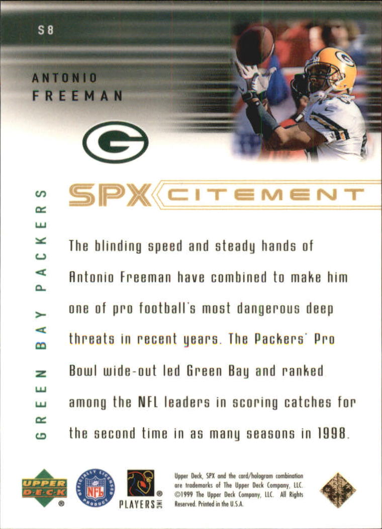 1999 SPx Spxcitement #S8 Antonio Freeman back image