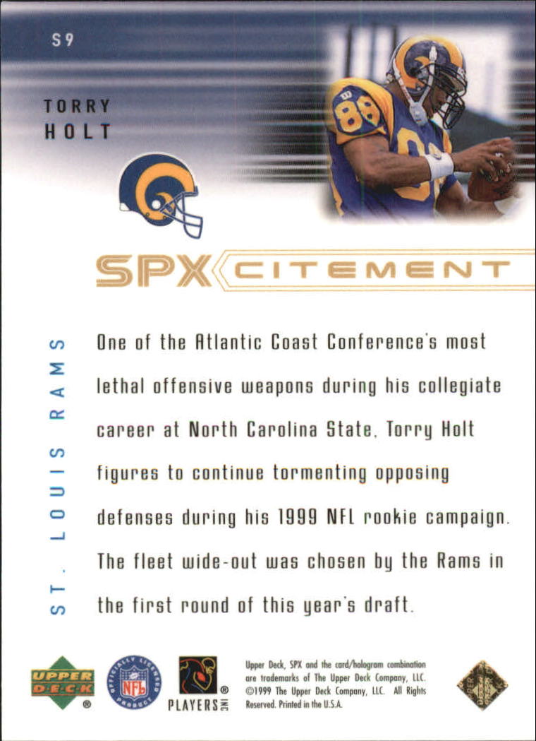 1999 SPx Spxcitement #S9 Torry Holt back image