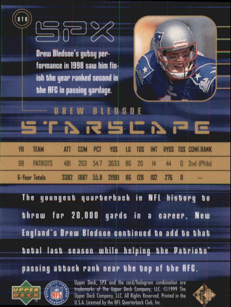 1999 SPx Starscape #ST8 Drew Bledsoe back image