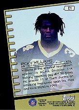 1999 Stadium Club Emperors of the Zone #E1 Ricky Williams back image