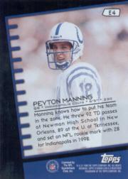 1999 Stadium Club Emperors of the Zone #E4 Peyton Manning back image