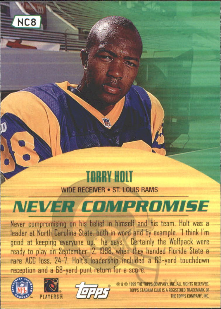 1999 Stadium Club Never Compromise #NC8 Torry Holt back image
