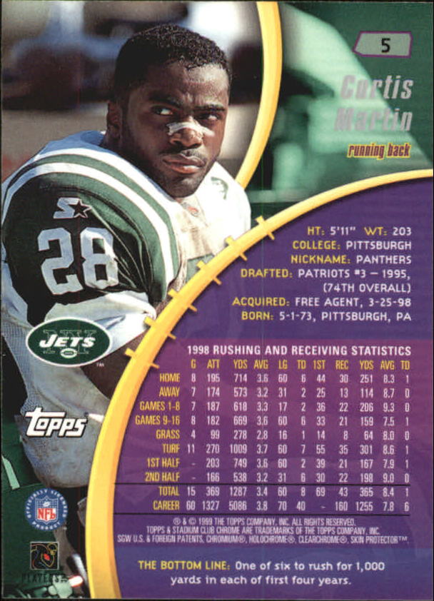 B0900- 1999 Stadium Club Chrome FB 1-150 +Inserts -You Pick- 15+ FREE US SHIP - Picture 11 of 208