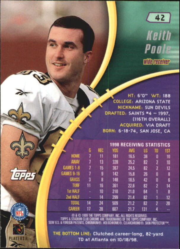 B0900- 1999 Stadium Club Chrome FB 1-150 +Inserts -You Pick- 15+ FREE US SHIP - Picture 58 of 208