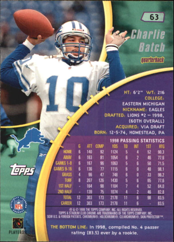 B0900- 1999 Stadium Club Chrome FB 1-150 +Inserts -You Pick- 15+ FREE US SHIP - Picture 85 of 208