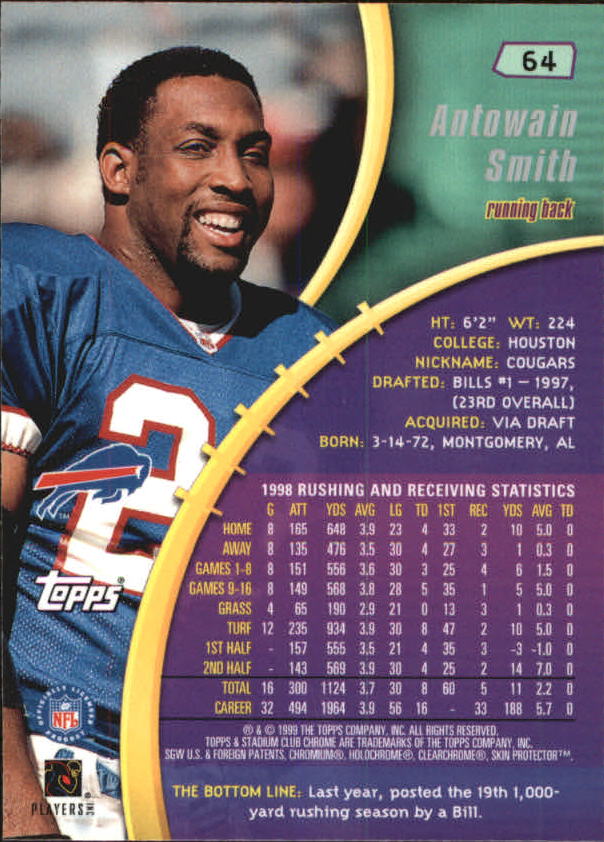 B0900- 1999 Stadium Club Chrome FB 1-150 +Inserts -You Pick- 15+ FREE US SHIP - Picture 87 of 208