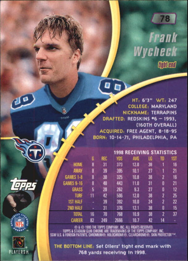 B0900- 1999 Stadium Club Chrome FB 1-150 +Inserts -You Pick- 15+ FREE US SHIP - Picture 109 of 208