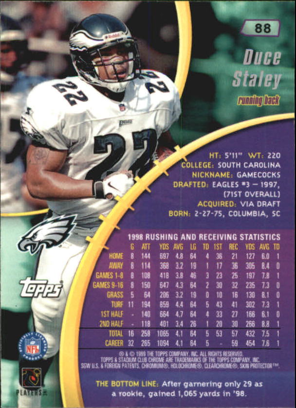 B0900- 1999 Stadium Club Chrome FB 1-150 +Inserts -You Pick- 15+ FREE US SHIP - Picture 125 of 208