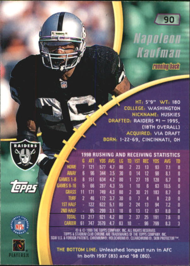 B0900- 1999 Stadium Club Chrome FB 1-150 +Inserts -You Pick- 15+ FREE US SHIP - Picture 129 of 208