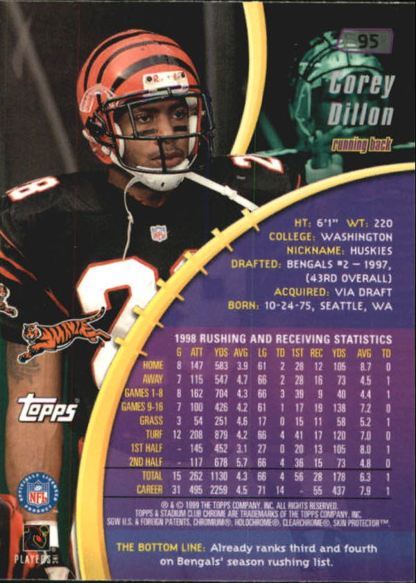 B0900- 1999 Stadium Club Chrome FB 1-150 +Inserts -You Pick- 15+ FREE US SHIP - Picture 135 of 208