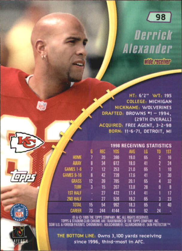 B0900- 1999 Stadium Club Chrome FB 1-150 +Inserts -You Pick- 15+ FREE US SHIP - Picture 141 of 208