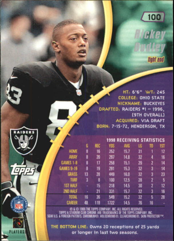 B0900- 1999 Stadium Club Chrome FB 1-150 +Inserts -You Pick- 15+ FREE US SHIP - Picture 145 of 208