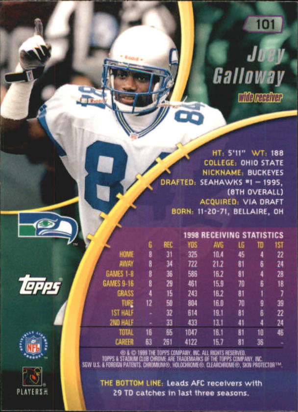 B0900- 1999 Stadium Club Chrome FB 1-150 +Inserts -You Pick- 15+ FREE US SHIP - Picture 147 of 208