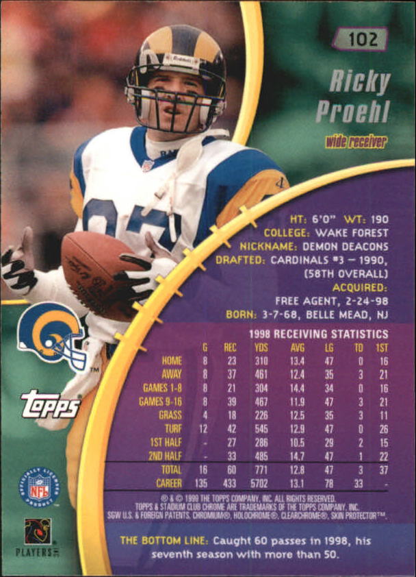 B0900- 1999 Stadium Club Chrome FB 1-150 +Inserts -You Pick- 15+ FREE US SHIP - Picture 149 of 208