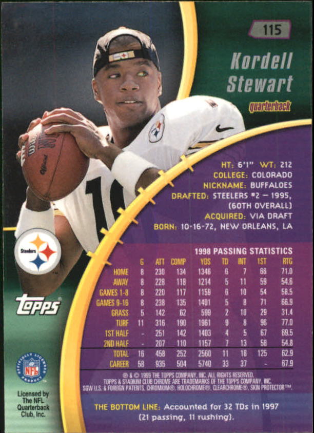 B0900- 1999 Stadium Club Chrome FB 1-150 +Inserts -You Pick- 15+ FREE US SHIP - Picture 163 of 208