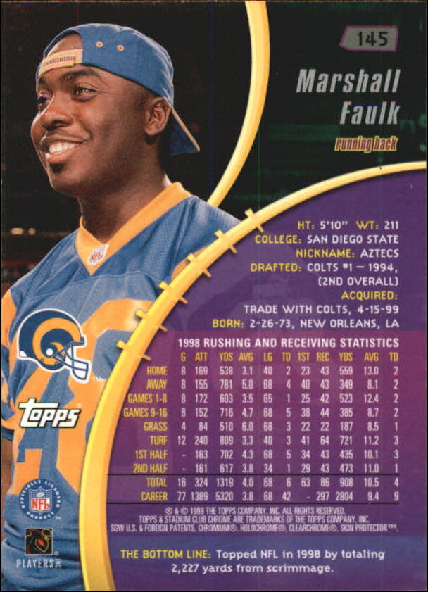 B0900- 1999 Stadium Club Chrome FB 1-150 +Inserts -You Pick- 15+ FREE US SHIP - Picture 178 of 208