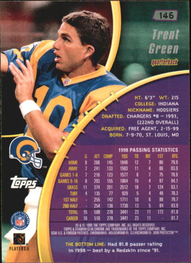 B0900- 1999 Stadium Club Chrome FB 1-150 +Inserts -You Pick- 15+ FREE US SHIP - Picture 180 of 208