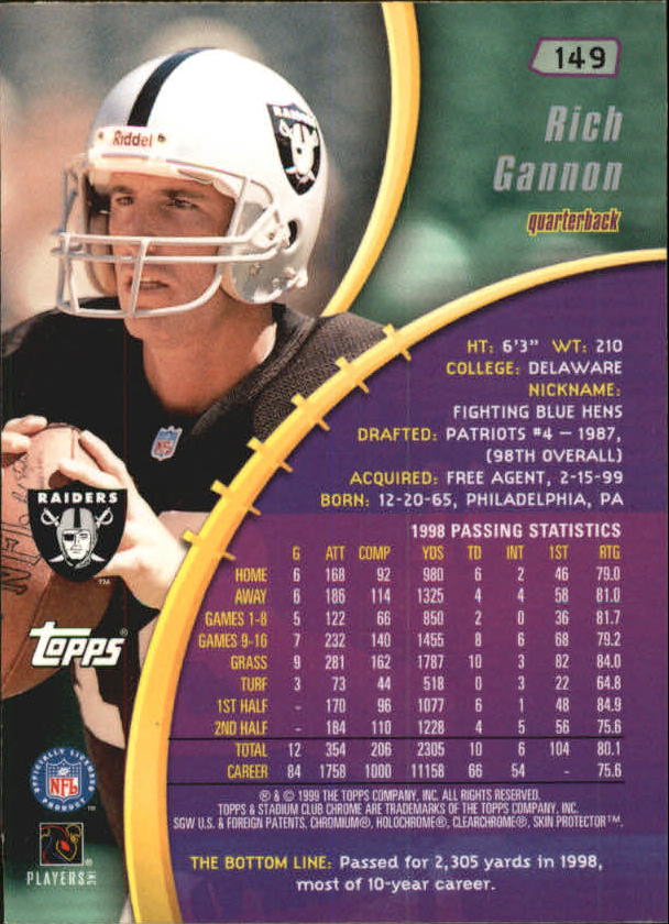 B0900- 1999 Stadium Club Chrome FB 1-150 +Inserts -You Pick- 15+ FREE US SHIP - Picture 186 of 208