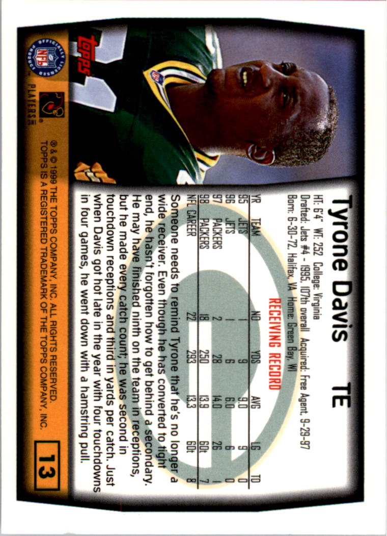 A8422- 1999 Topps Collection Football Cards 1-200 -You Pick- 15+ FREE US SHIP - Picture 27 of 387