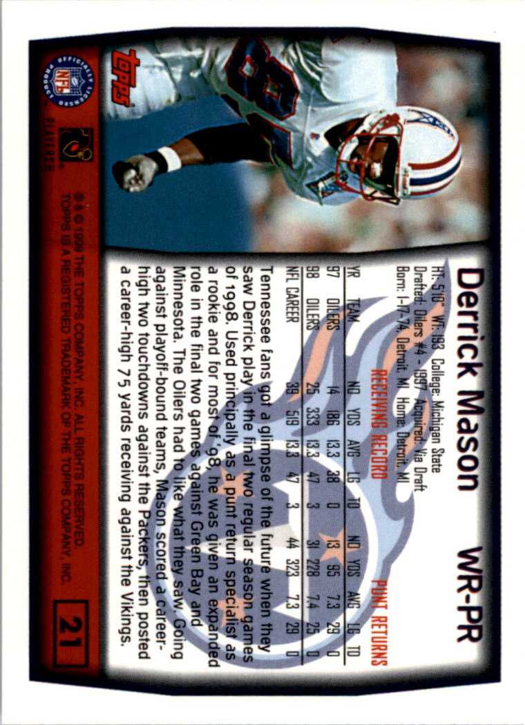 A8422- 1999 Topps Collection Football Cards 1-200 -You Pick- 15+ FREE US SHIP - Picture 41 of 387