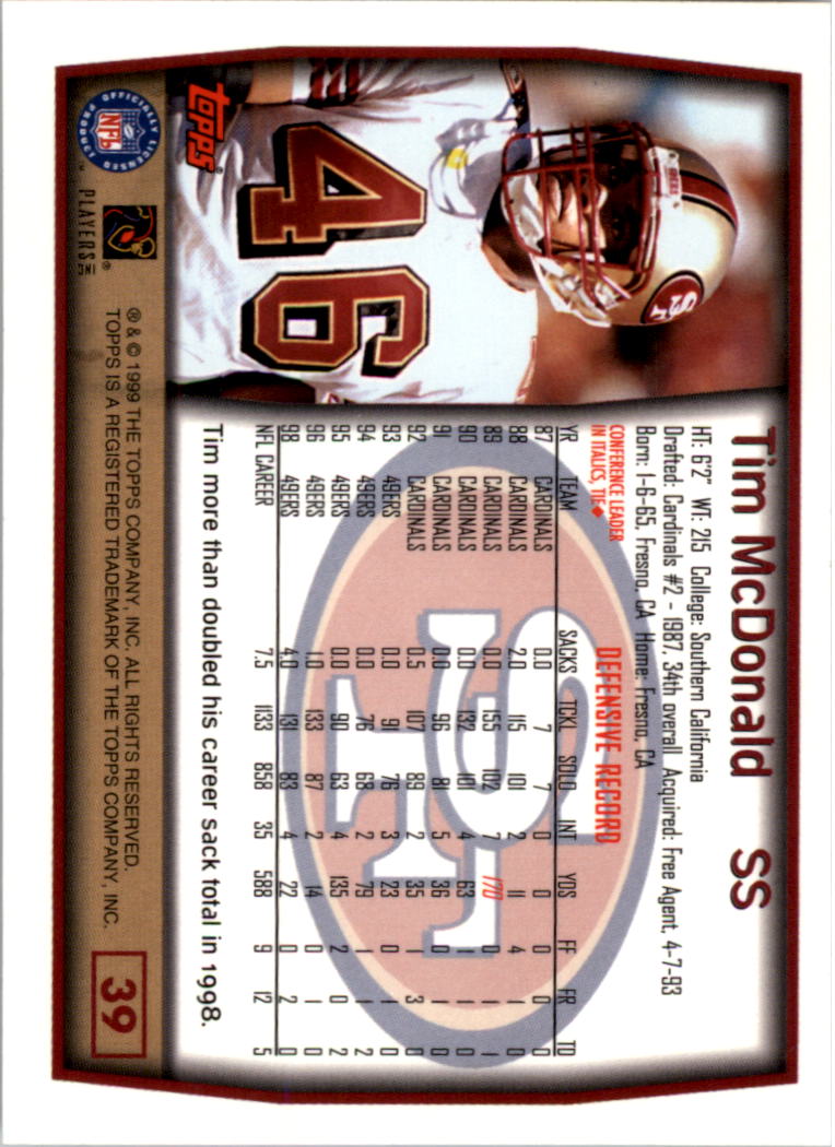 A8422- 1999 Topps Collection Football Cards 1-200 -You Pick- 15+ FREE US SHIP - Picture 75 of 387