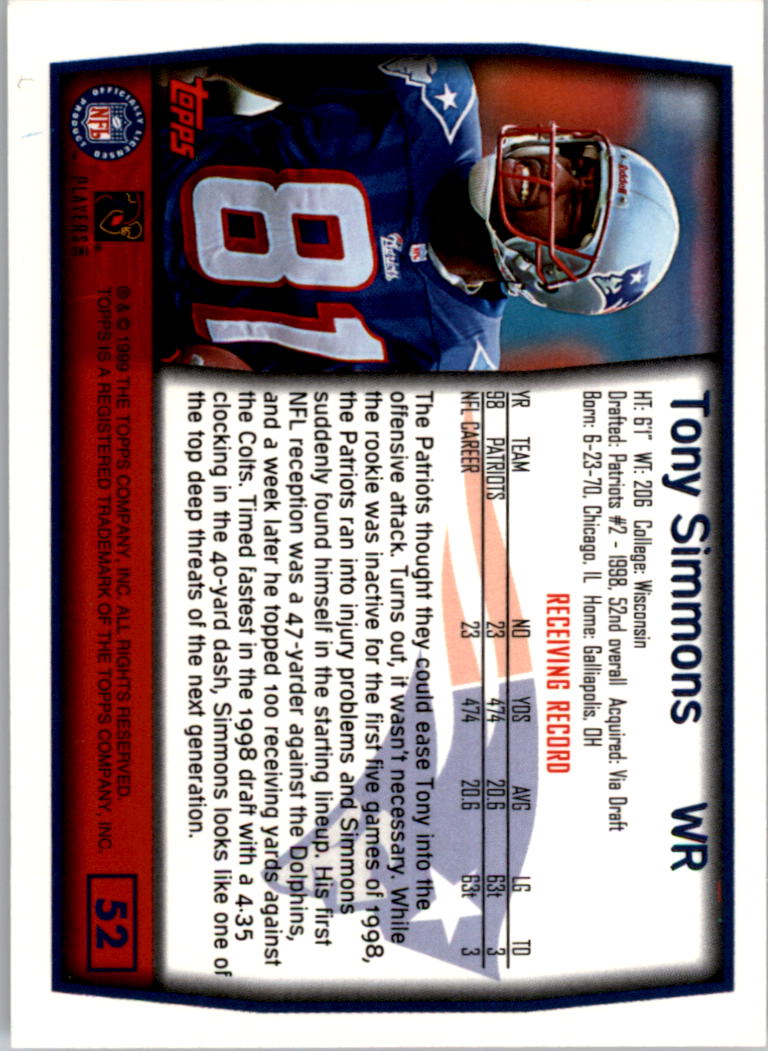 A8422- 1999 Topps Collection Football Cards 1-200 -You Pick- 15+ FREE US SHIP - Picture 101 of 387