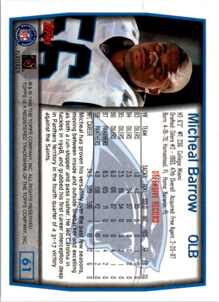 A8422- 1999 Topps Collection Football Cards 1-200 -You Pick- 15+ FREE US SHIP - Picture 117 of 387