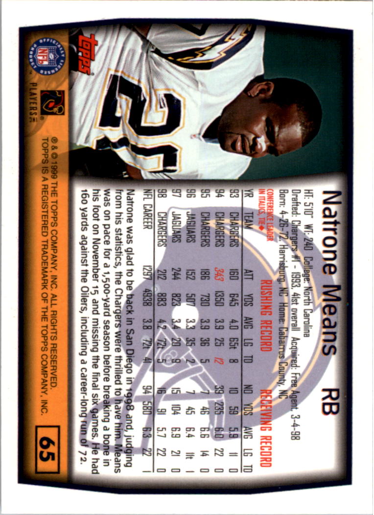 A8422- 1999 Topps Collection Football Cards 1-200 -You Pick- 15+ FREE US SHIP - Picture 125 of 387