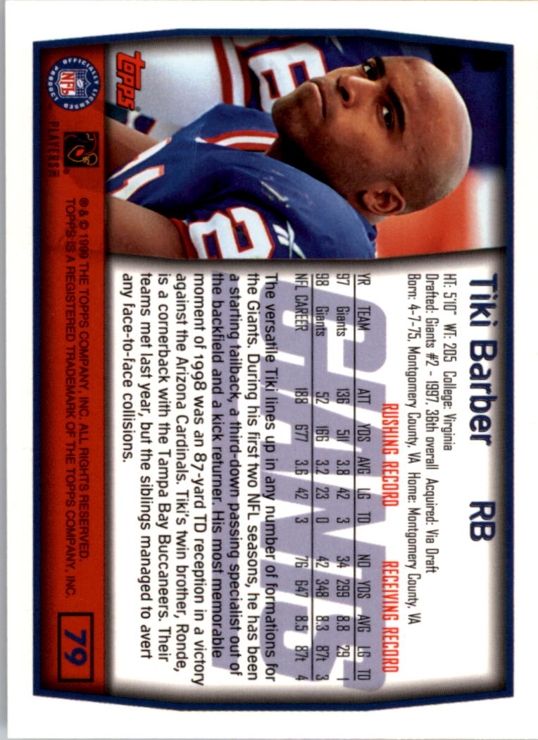 A8422- 1999 Topps Collection Football Cards 1-200 -You Pick- 15+ FREE US SHIP - Picture 153 of 387