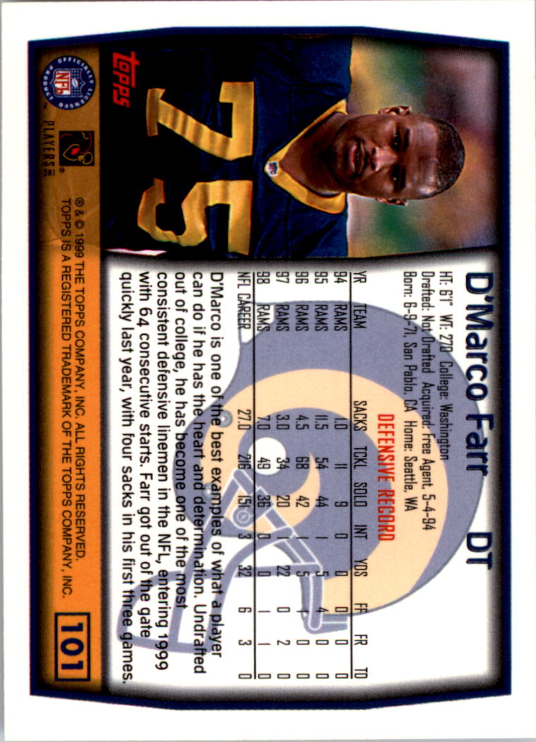 A8422- 1999 Topps Collection Football Cards 1-200 -You Pick- 15+ FREE US SHIP - Picture 195 of 387