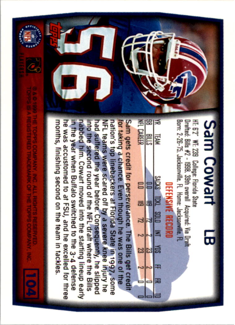 A8422- 1999 Topps Collection Football Cards 1-200 -You Pick- 15+ FREE US SHIP - Picture 201 of 387