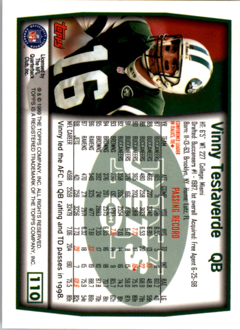 A8422- 1999 Topps Collection Football Cards 1-200 -You Pick- 15+ FREE US SHIP - Picture 213 of 387