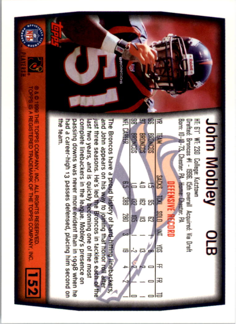A8422- 1999 Topps Collection Football Cards 1-200 -You Pick- 15+ FREE US SHIP - Picture 293 of 387