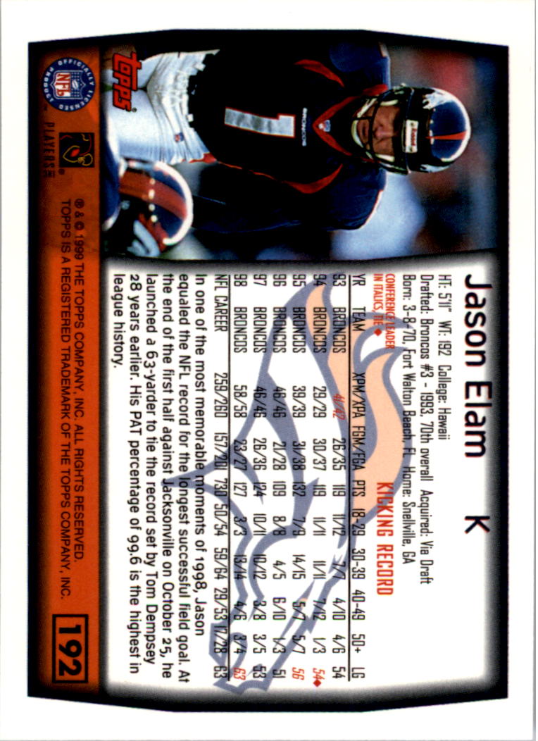 A8422- 1999 Topps Collection Football Cards 1-200 -You Pick- 15+ FREE US SHIP - Picture 371 of 387