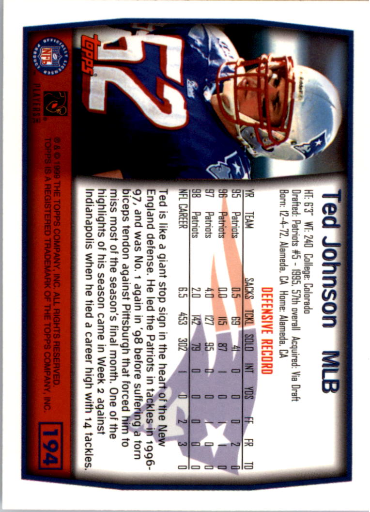A8422- 1999 Topps Collection Football Cards 1-200 -You Pick- 15+ FREE US SHIP - Picture 375 of 387