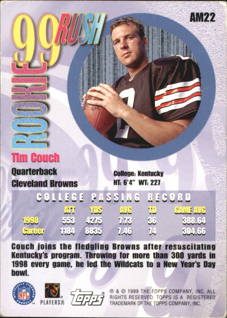 1999 Topps All Matrix #AM22 Tim Couch back image