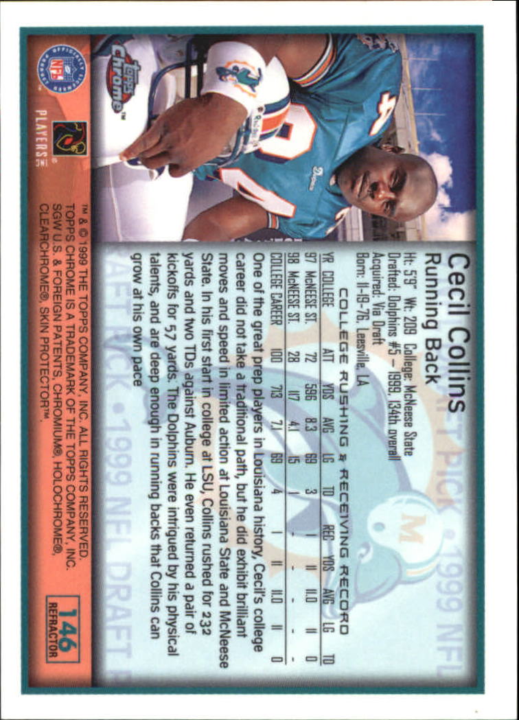1999 Topps Chrome Refractors #146 Cecil Collins back image