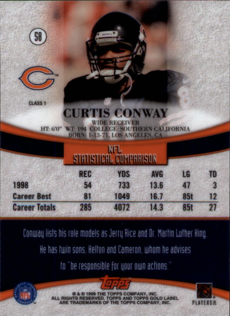1999 Topps Gold Label Class 1 #58 Curtis Conway back image