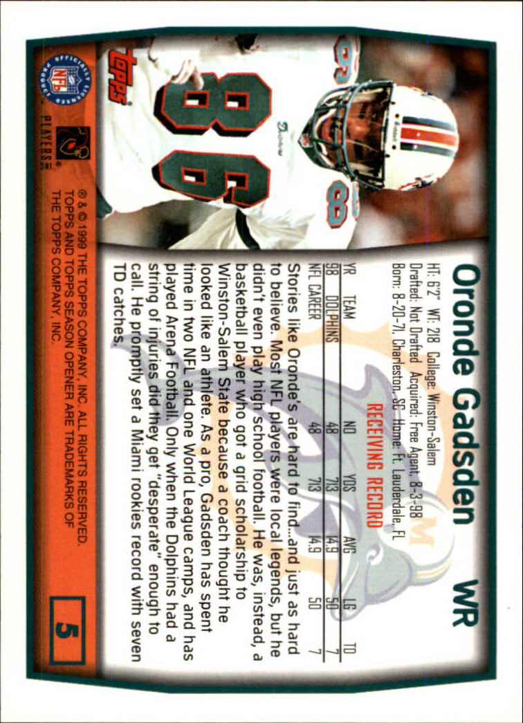 B1290- 1999 Topps Season Opener FB 1-165 +Inserts -You Pick- 15+ FREE US SHIP - Picture 7 of 294