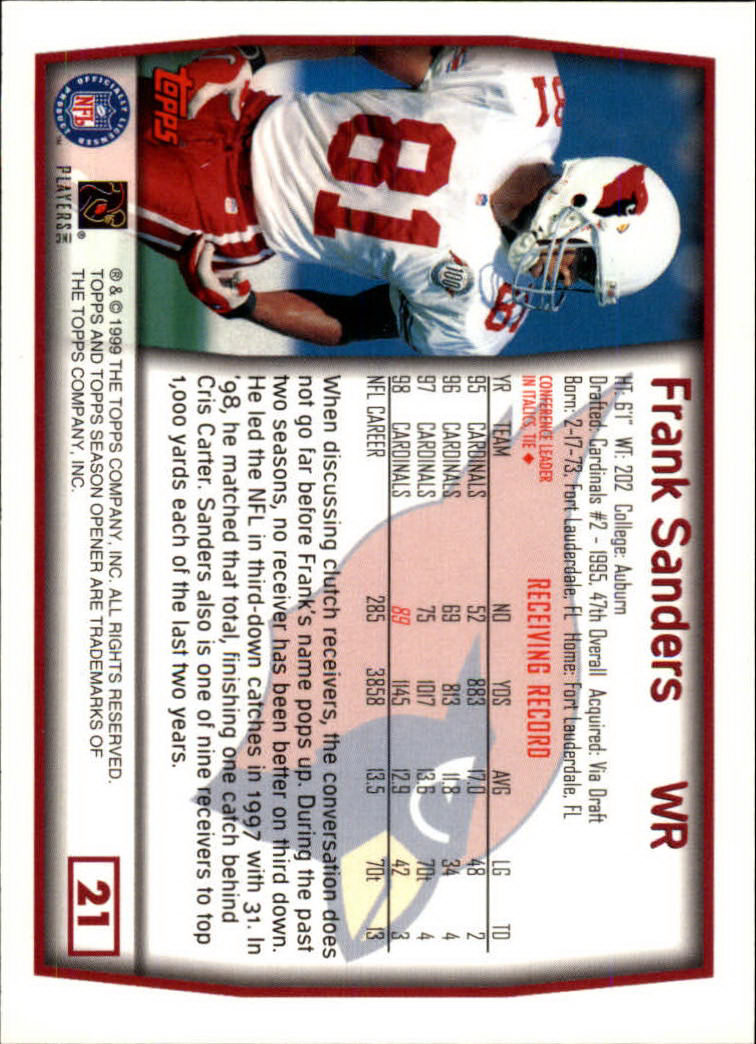 B1290- 1999 Topps Season Opener FB 1-165 +Inserts -You Pick- 15+ FREE US SHIP - Picture 33 of 294