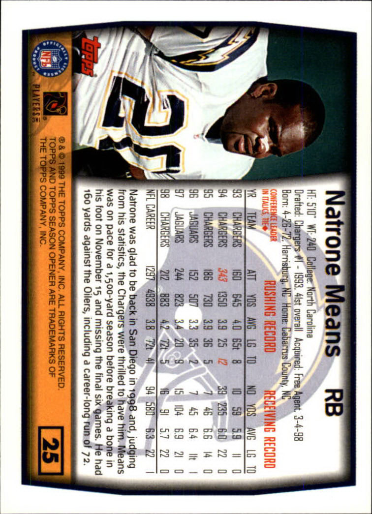 B1290- 1999 Topps Season Opener FB 1-165 +Inserts -You Pick- 15+ FREE US SHIP - Picture 41 of 294