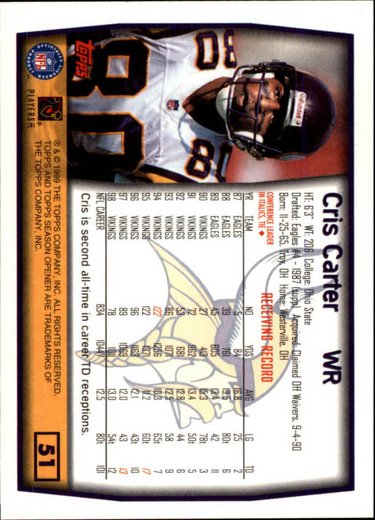B1290- 1999 Topps Season Opener FB 1-165 +Inserts -You Pick- 15+ FREE US SHIP - Picture 91 of 294